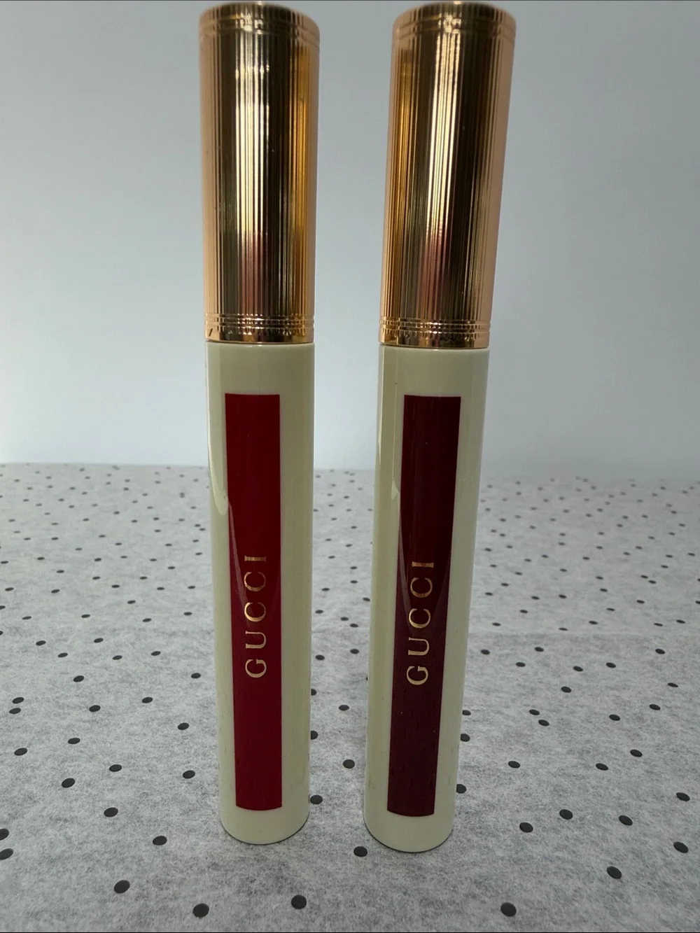 Gucci Lipstick Duo in Cream, Red & Gold Packaging 129 & 509